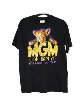 Vintage MGM Mens Medium Spell Out Lion Nature Casino Las Vegas T-Shirt B1152